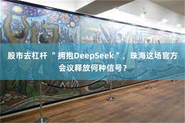 股市去杠杆 ＂拥抱DeepSeek＂，珠海这场官方会议释放何种信号？
