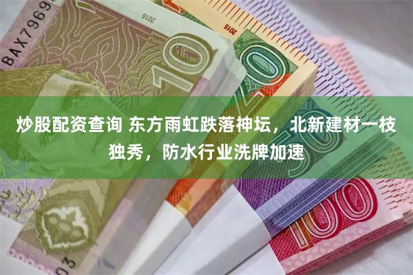 炒股配资查询 东方雨虹跌落神坛，北新建材一枝独秀，防水行业洗牌加速