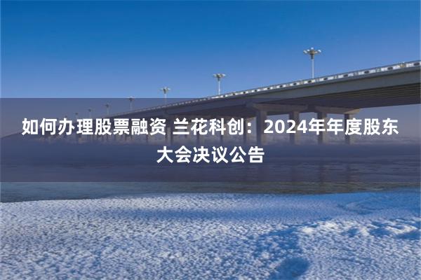 如何办理股票融资 兰花科创：2024年年度股东大会决议公告