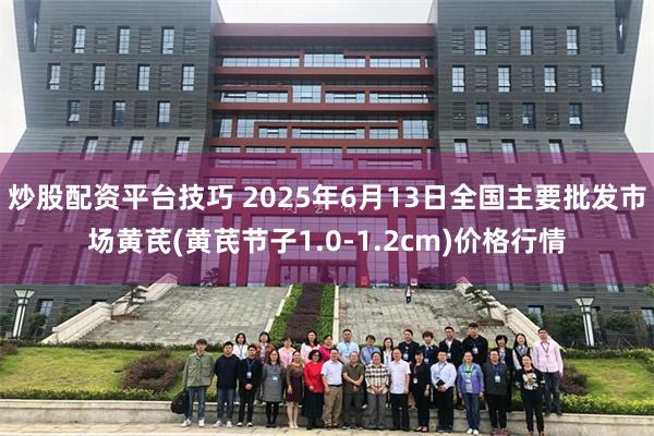 炒股配资平台技巧 2025年6月13日全国主要批发市场黄芪(黄芪节子1.0-1.2cm)价格行情